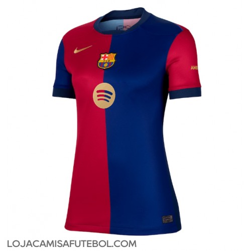 Camisa de Futebol Barcelona Equipamento Principal Mulheres 2024-25 Manga Curta